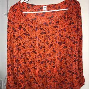 Orange with purple flowers